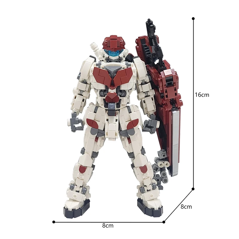 1075PCS MOC Mech Red Robot Building Blocks Assembly Mecha Model Creative Mecha Robot Brick Toy Holiday Gift