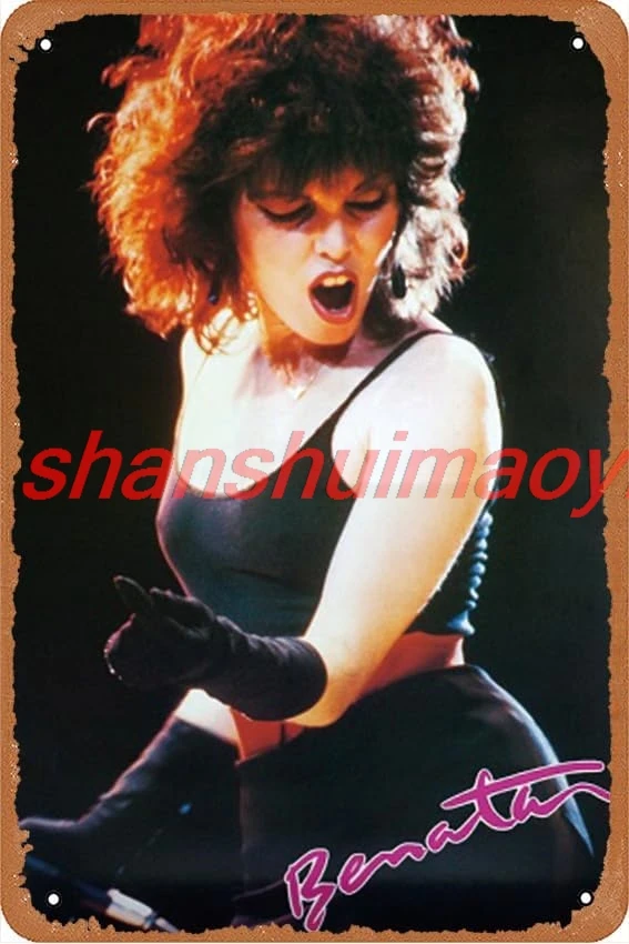 Pat Benatar (very limited stock, published in 1984 so rare but very creased) Retro Poster 12 x 8 Inches Vintage Metal Tin S HAI