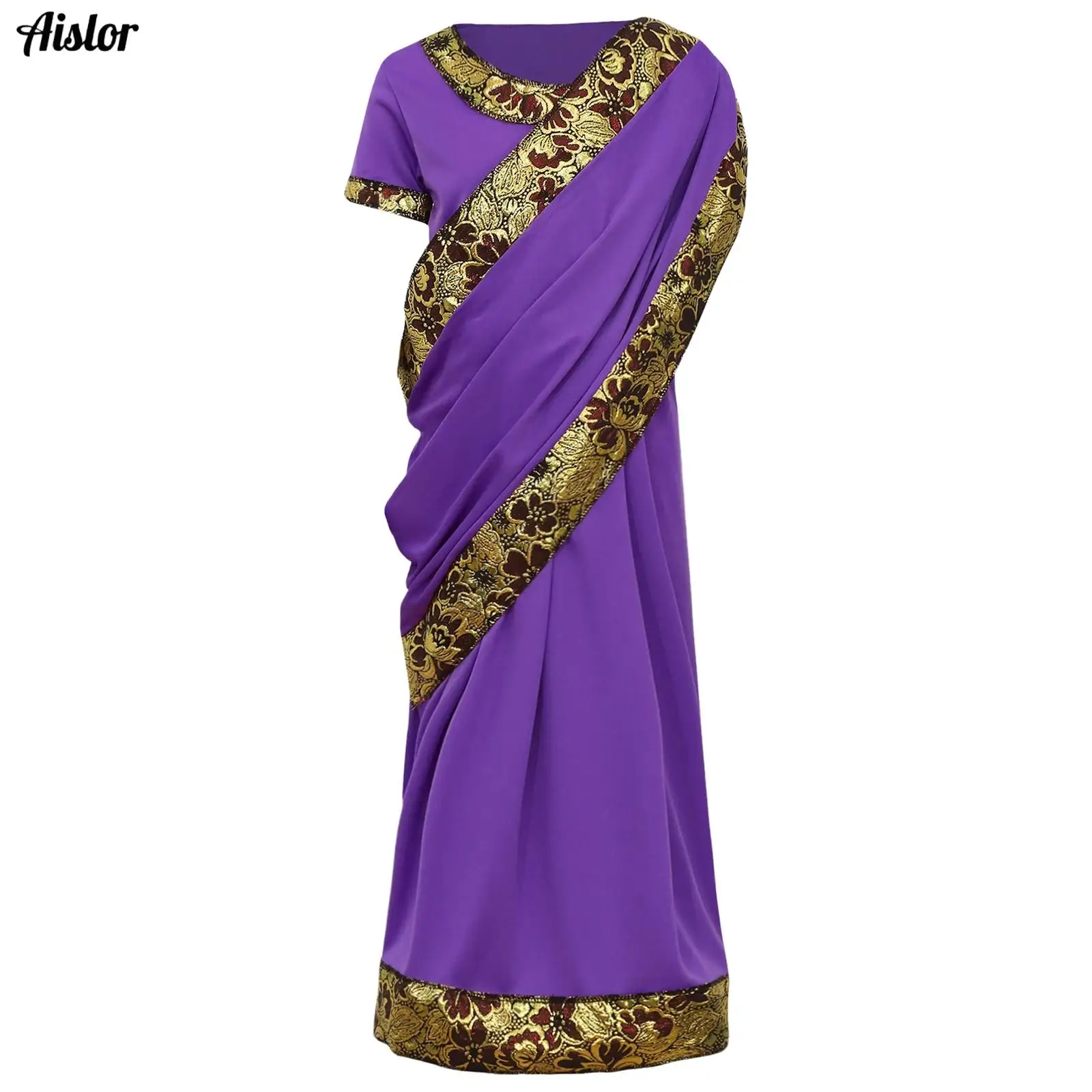 

Girls Sari Robe Indian Girls Traditional Dress-up Clothing Children Nativity Princess Ethnic for Halloween Fancy Cosplay Costume