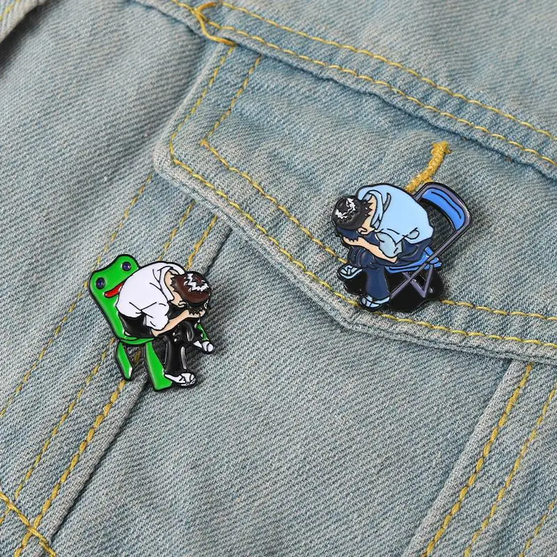 EVA Ikari Shinji Enamel Pins Custom Anime Frog Chairs Brooches Lapel Badges Cartoon Funny Jewelry Gift for Kids Friends