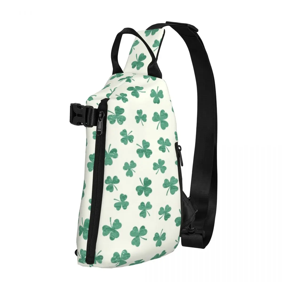 Dancing Shamrocks Chest Bags Men St Patricks Day Graphic Shoulder Bag Fun University Small Bag Sport Running Sling Bags