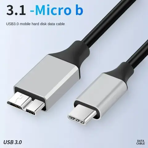 게임용 200MB/s USB3.0 휴대용 HDD - 초고속 외장 하드 드라이브 OTG 지원 PC/휴대폰/태블릿 플러그 앤 플레이 범용 스토리지 8 유형 USB C-마이크로 B 케이블 10Gbps 고속 데이터 SSD HDD PC MacBook Pro용 외장형 하드 드라이브 디스크 케이블 0.2m 0.3m 1m