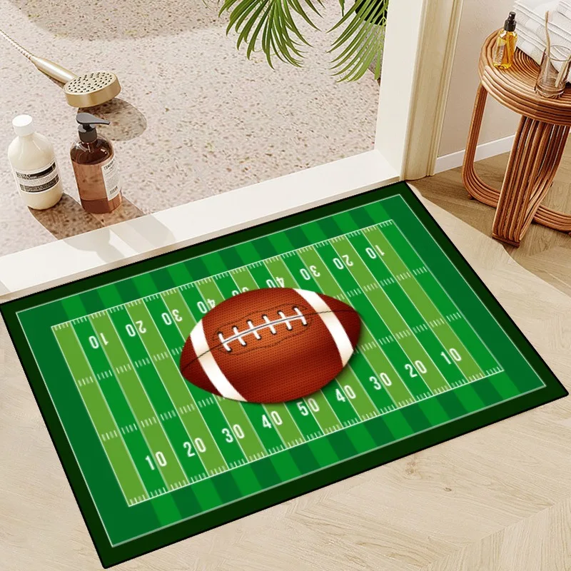 

Rugby Carpet Personalized Doormat Soft Flannel Rug For Front Door Birthday Gifts Home Decor For Football League Boys Girls