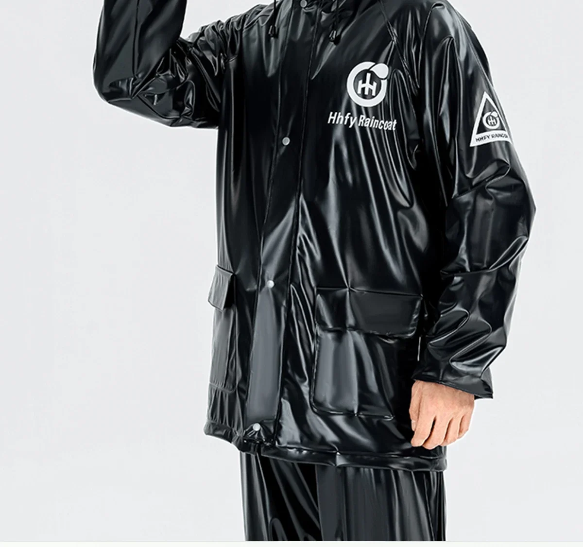 Mannetjes Jongens PVC Waterdichte Lange Doorzichtige Jas Fiets Bycyle Rijden Regenjas Regendicht Met Broek