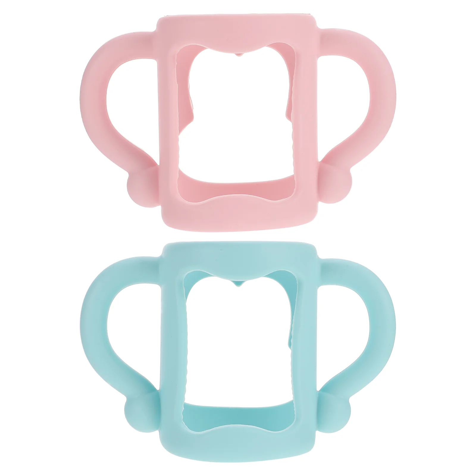 2 Pcs Universal Silicone Handle Training Bottle Milk Infant Sippy Cup Sturdy Baby Silica Gel Toddler