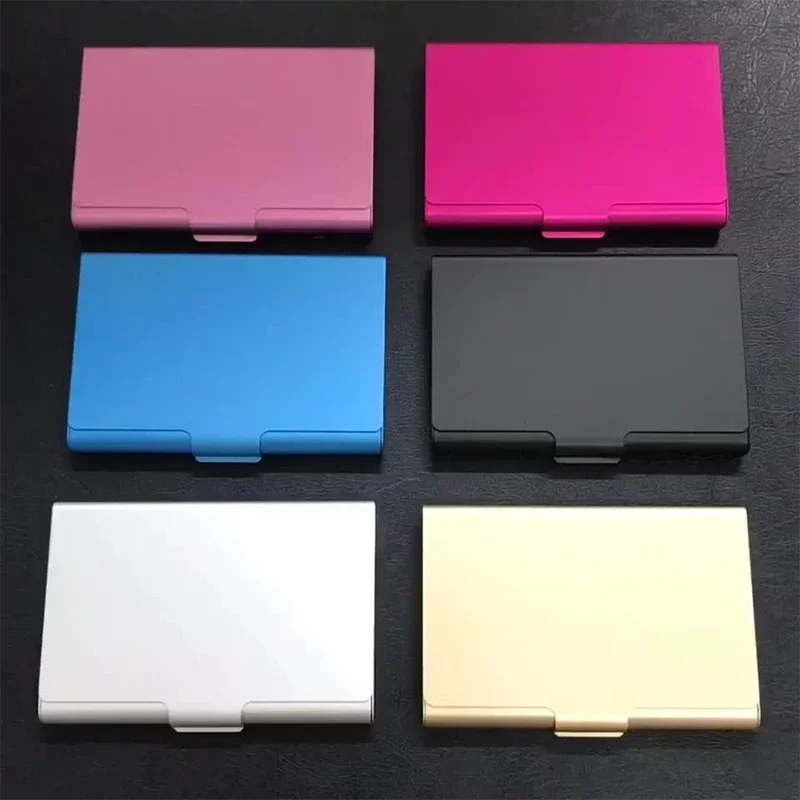 Aluminum Alloy Smooth Business Card Holder Case Solid Color Thickness Name ID Card Holder Credit Card Case Aluminum Box