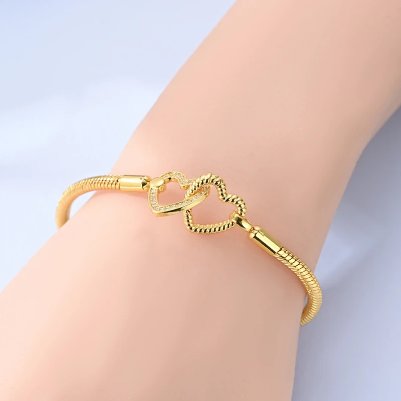 100% 925 Sterling Silber Bestseller Goldene Serie Armband Original Armbänder Passend für Charms Anhänger Perlen DIY Schmuck Geschenk – Detail 20
