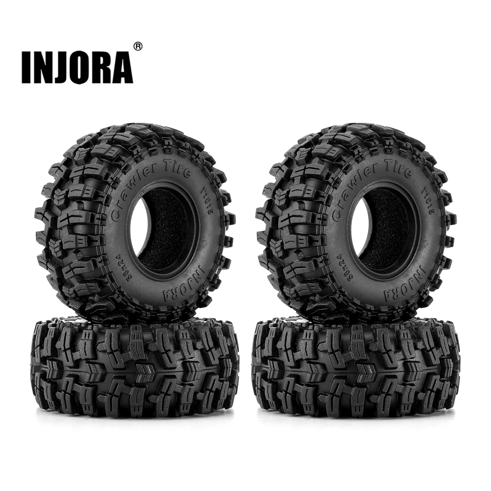 

INJORA 58*24mm Swamp Stomper 1.0" Wheel Tires for 1/24 1/18 RC Crawler Car SCX24 AX24 TRX4M FCX24 (T1015)