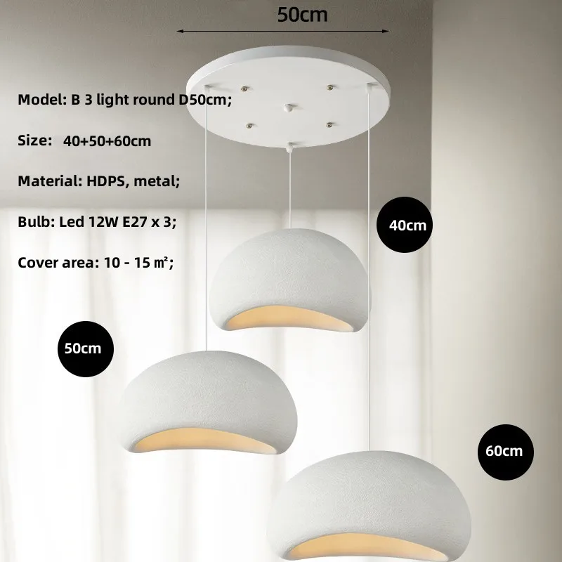 Nordic Wabi Sabi 3 Licht Led Hanglampen Eetkamer Minimalisme E27 Opschorten Lamp Voor Bar Moderne Lustre Opknoping Lamp armaturen