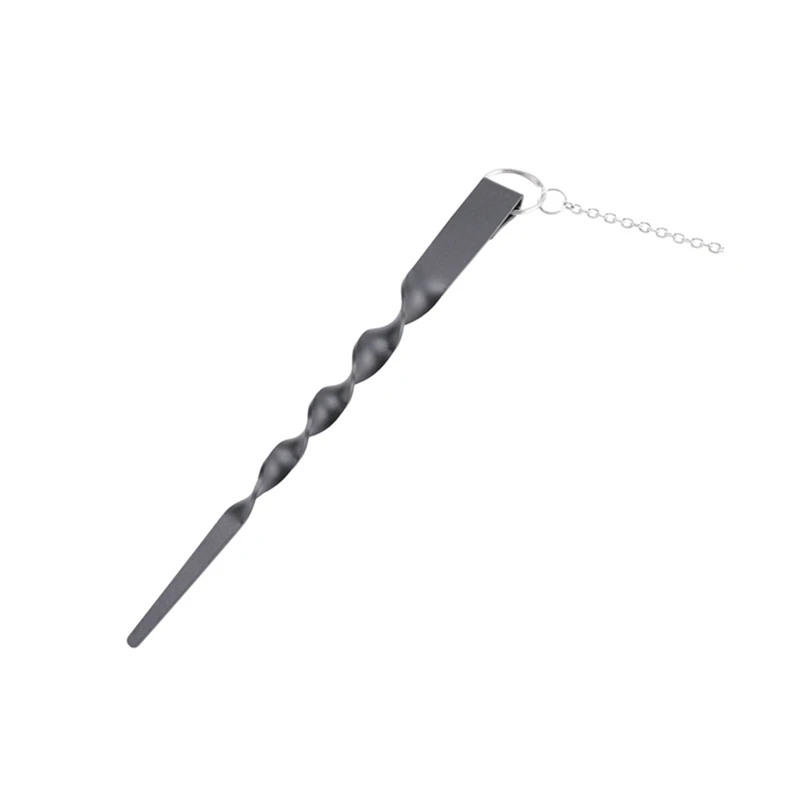 3Mm Thk, 13 Inches Rain Chain Anchoring Stake Including 17 Inches Long-Chain Black Powder-Coated Iron