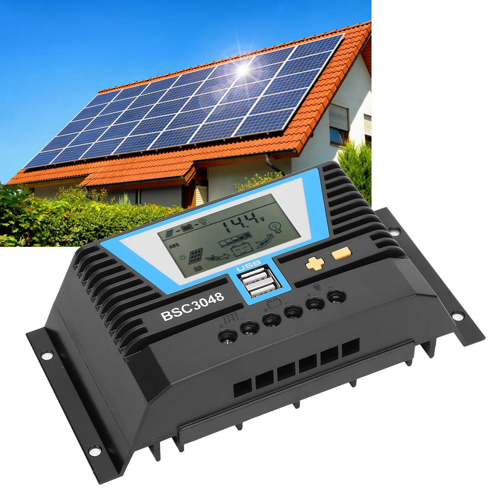 Solar Charge Controller Solar Controller for Variety Batteries BSC3048 30A 12V/24V/36V/48V Charging Control