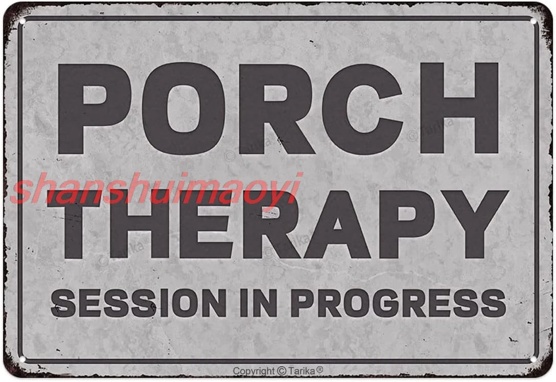 Porch Therapy Session in Progress Metal Sign Home Kitchen Farmhouse Retro Art Wall Decor Men Women Funny Gift 8X12 Inches H HAI