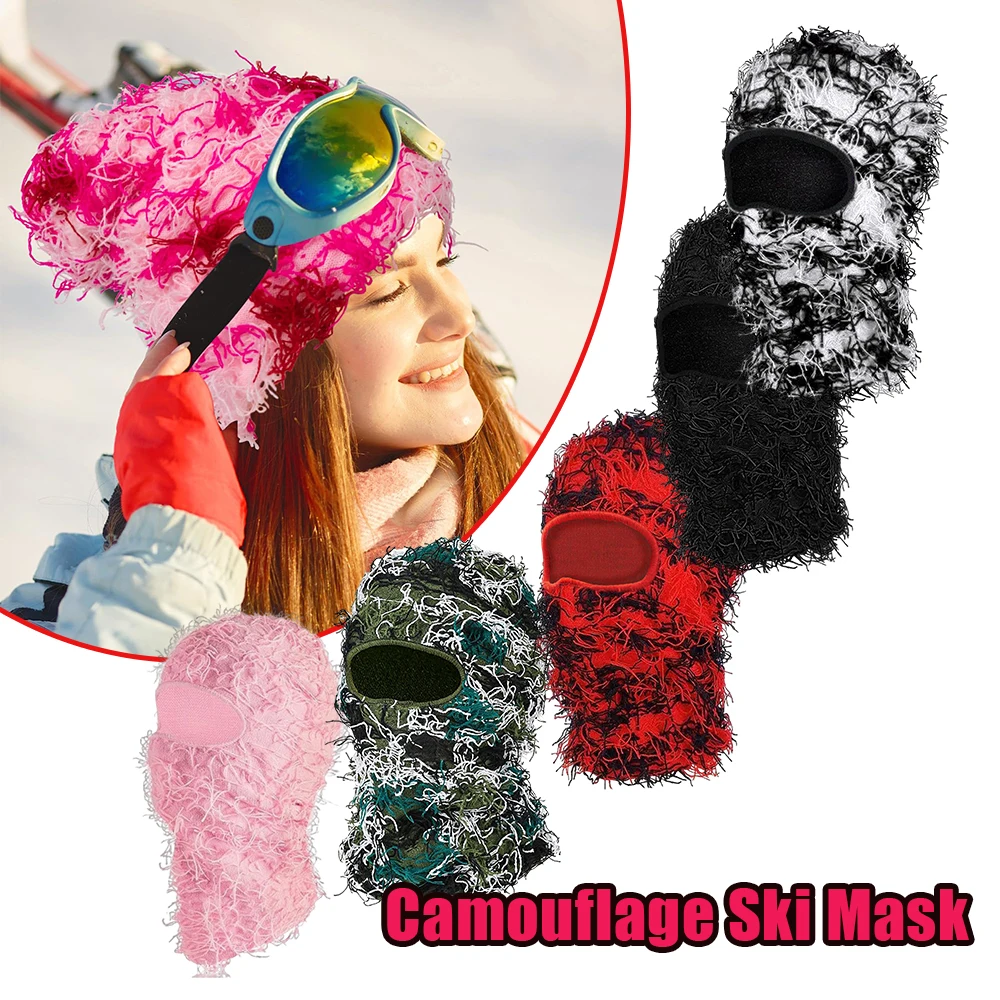 قناع التزلج المموه بالاكلافا شتاء دافئ محبوك غطاء الوجه الكامل دراجة نارية ركوب الدراجات الرياضة في الهواء الطلق التكتيكية الرجال النساء يندبروف