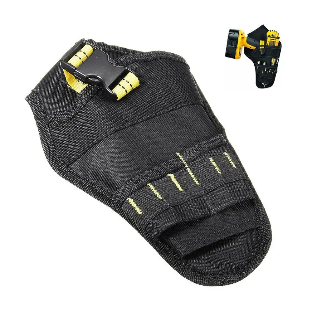 ZK40 Portable Heavy Duty Drill Holster Electrician Tool Bag Drill Chuck Belt Storage Pocket Cordless Drill Professional Tool Bag