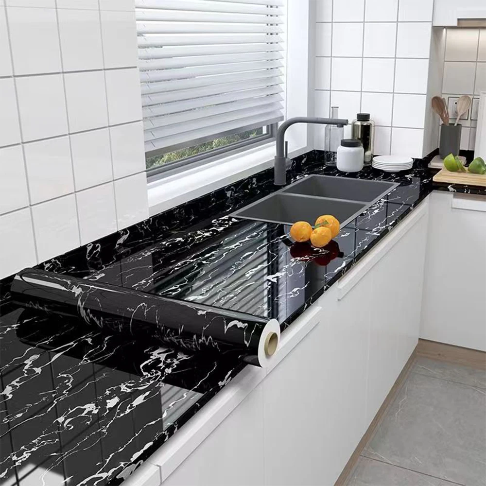 Vinyl Marble Wallpaper for Walls In Rolls Waterproof Wall Stickers Bathroom Table Kitchen Adhesive Sticker for Furniture Decor