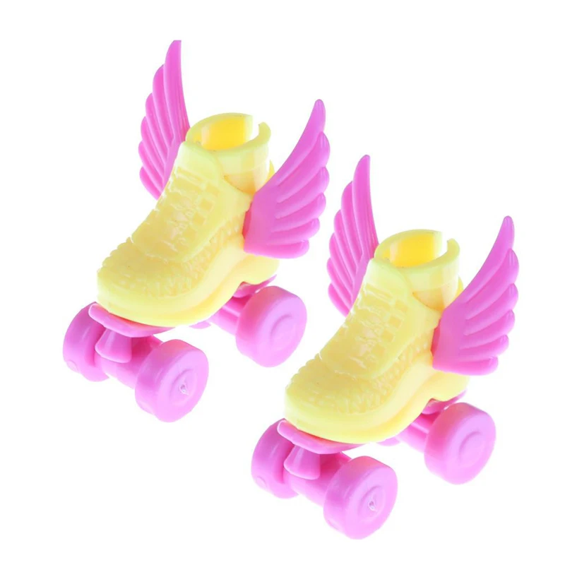 1Pairs For Kid Doll Roller Skates Decorative Toy Gift Kids Girls Toy Roller Play For Barbie Dolls Doll Accessories