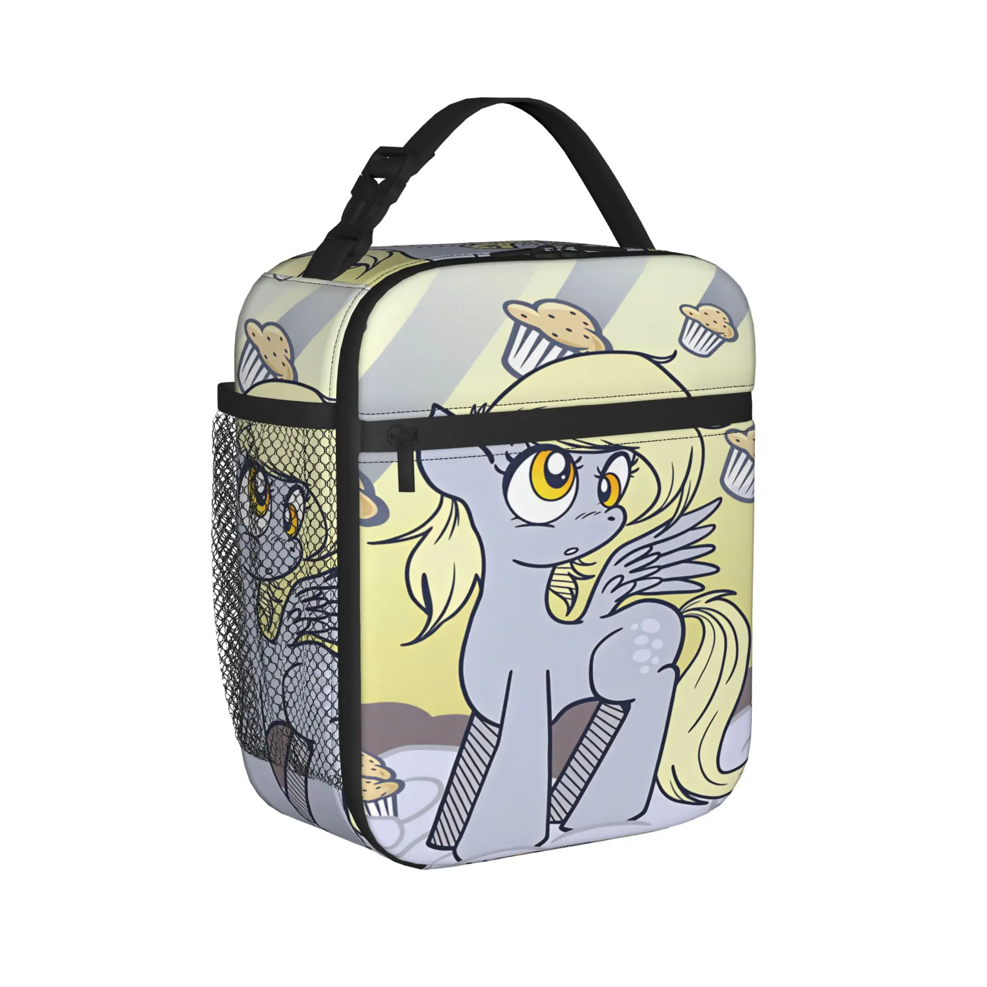 Derpy Muffins Hooves Lunch Bag  Convenient Lunch Box Men Picnic Print Cooler Bag Kawaii Oxford Thermal Lunch Bags