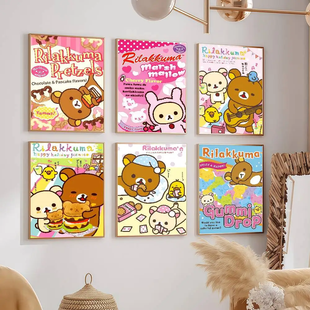 Cartoon R-Rilakkuma niedliche Kawaii-Poster, Schlafsaal-Dekorationen, Wandgemälde für Schlafzimmer und Wohnzimmer, Souvenirs