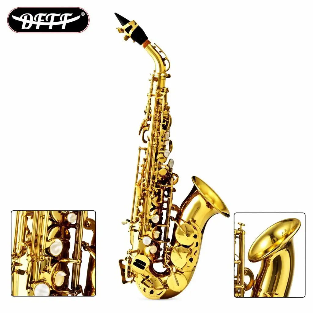 Wholesale Factory Direct Bb Tone Soprano Saxophone-Lightweight Gold Lacquer Finish Waterproof Leather Pads Full Accessories