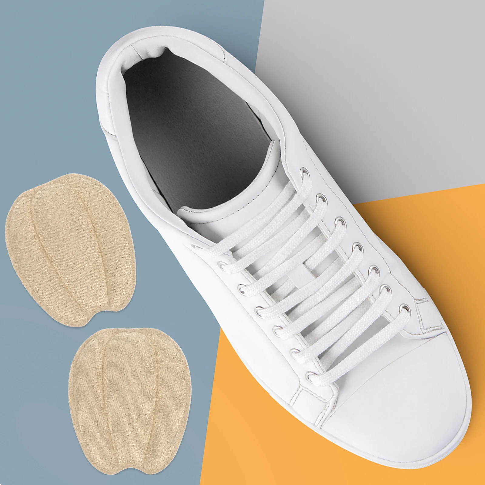 

Shoe Pads Suede Sponge Adhesive Non-Slip Forefoot Cushions Foot Care Adhesive Forefoot Pads Tool for Loose Shoes