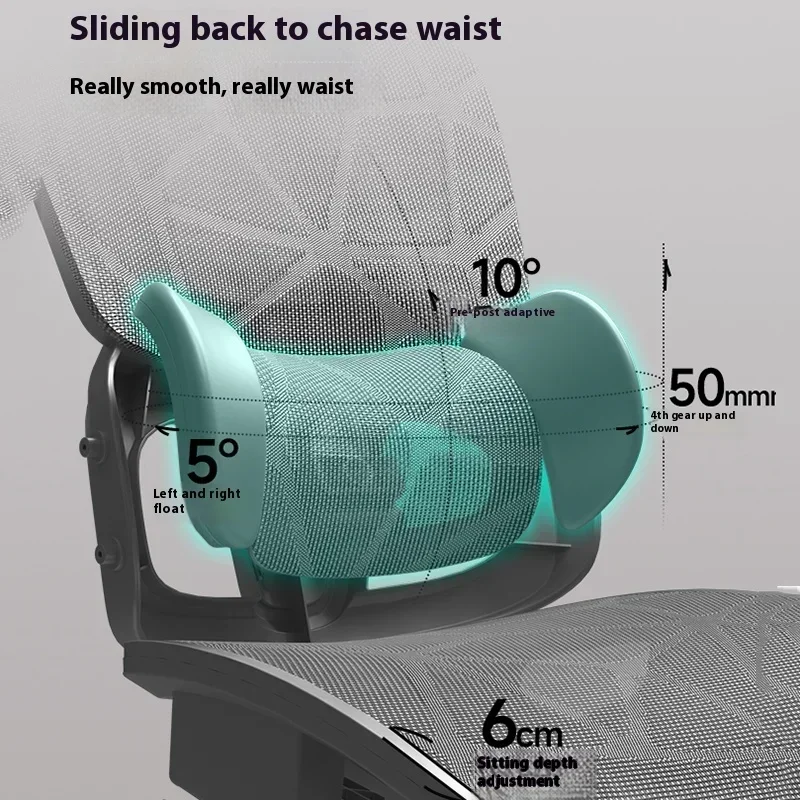 كرسي بعجلات بدواسة مريح لدعم الظهر 8D مسند ذراع آلي 360 درجة °   دوران مريح أثاث المكاتب سيلا Ergonovka