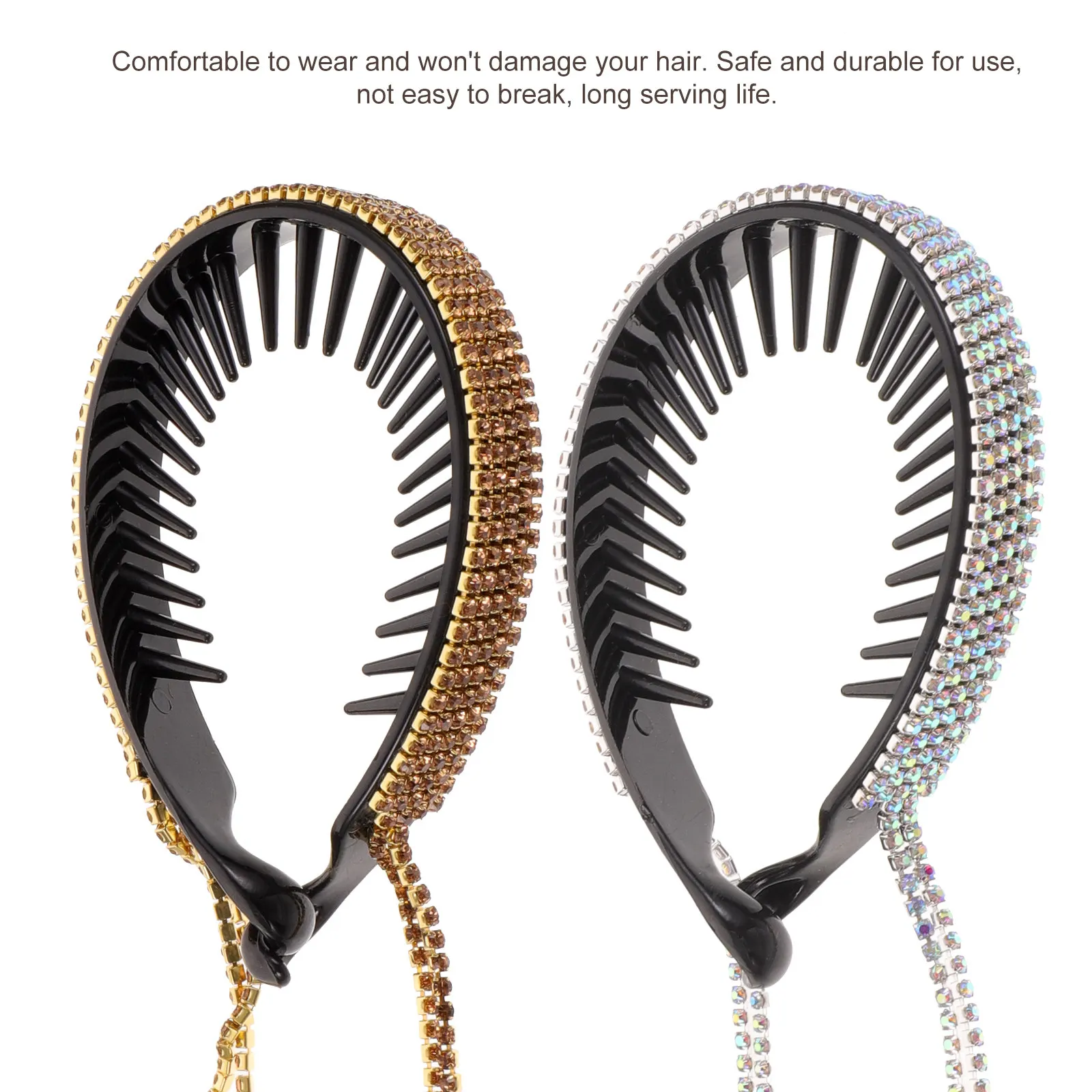 4Pcs Rhinestone Hair Bun Clip Elegant Glitter Bun Holder for Thick Curly Straight Hair Wedding Prom Party Valentine's Day