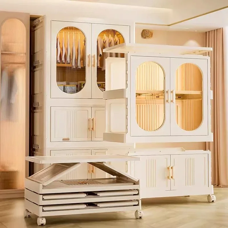 Storage Quilt Shoe Cabinets Sideboards Folding Dustproof Skincare Shoe Cabinets Bookshelf Plastic Home Furniture XieGui MHSNG