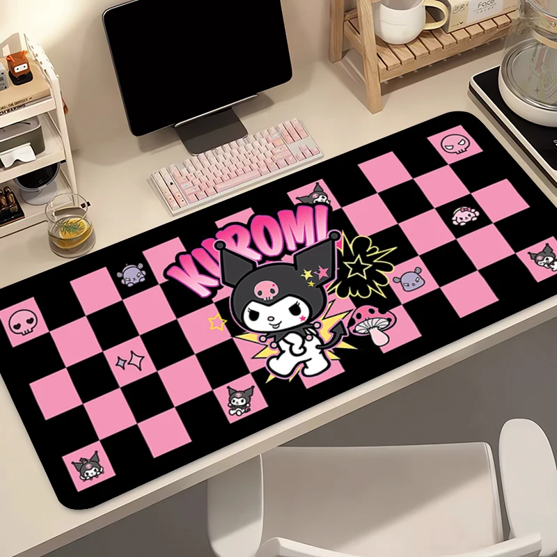Tapis de souris Kuromi, grand tapis de bureau pour clavier et souris, tapis de souris en caoutchouc pour ordinateur portable, tapis de souris de jeu, style dessin animé
