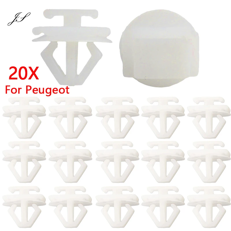 20pcs Car Expert Door Buckle Moulding Clips White Trim Panel Push Engine Cover Fasteners 6995X3 For Peugeot 106 206 306 307 806