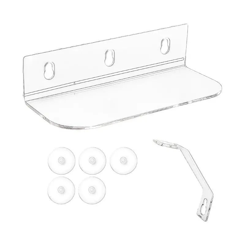 E8BD Clear Acrylic Wall Shelf Floating Book Shelves For Wall Display Wall Shelves