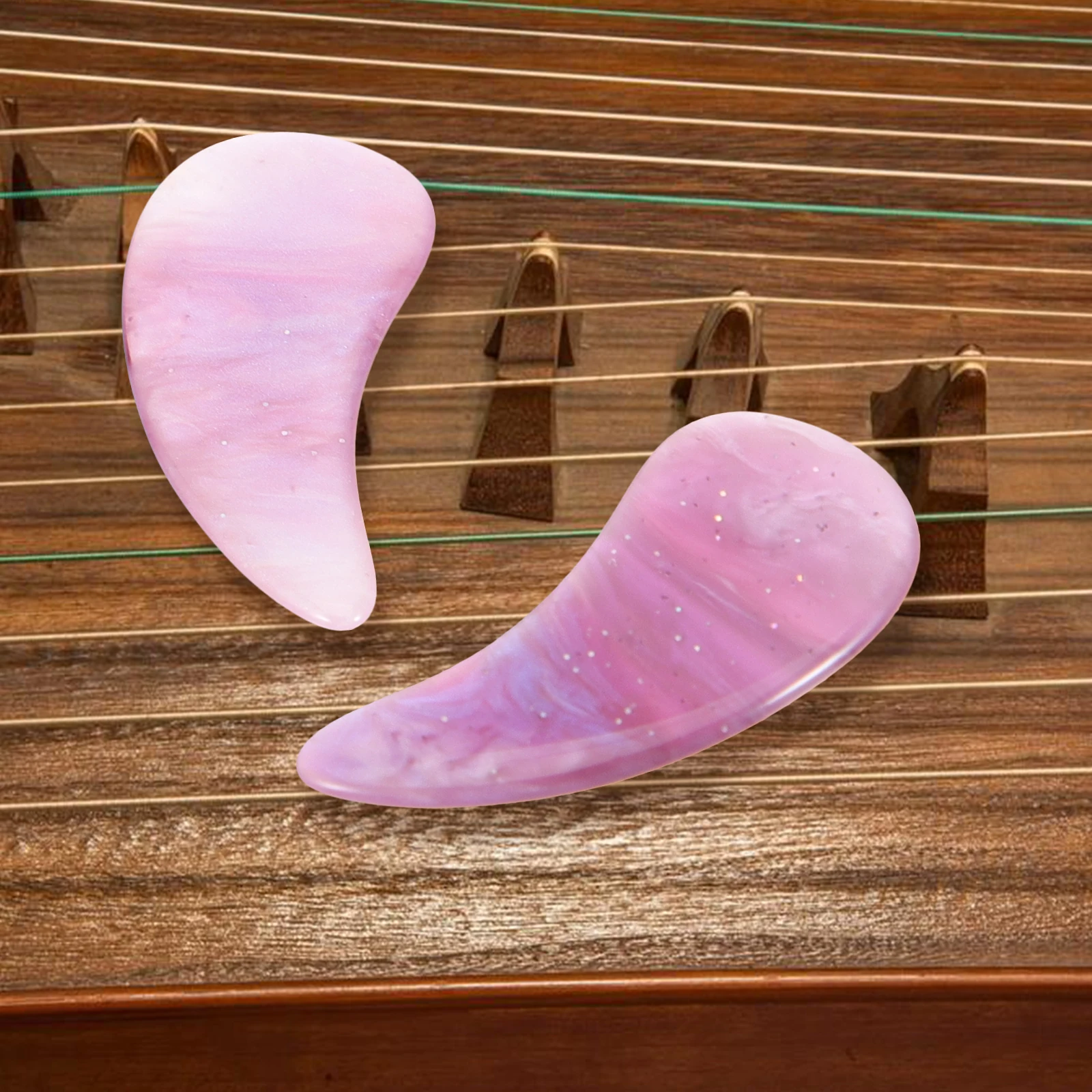 

8pcs Play Grade Guzheng Finger Protectors Smooth Synthetic Fiber Lightweight Protective Case Included Guzheng Picks