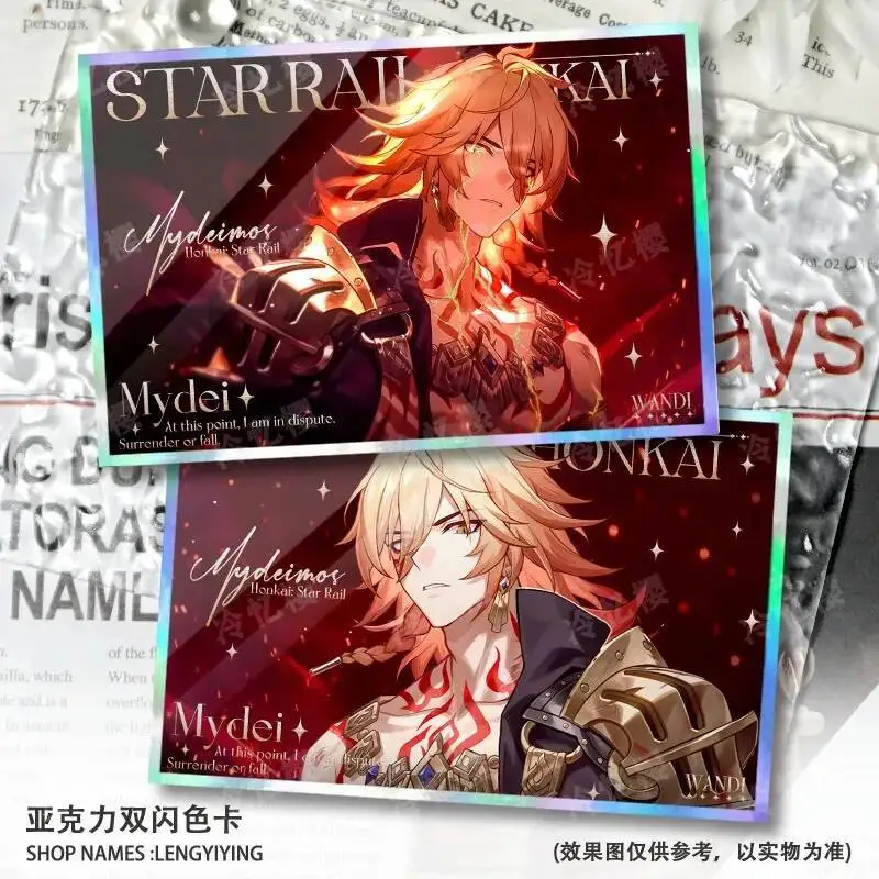 

Game Honkai: Star Rail Cosplay Mydei Mydeimos Acrylic Double Flash Cardboard Card Gifts