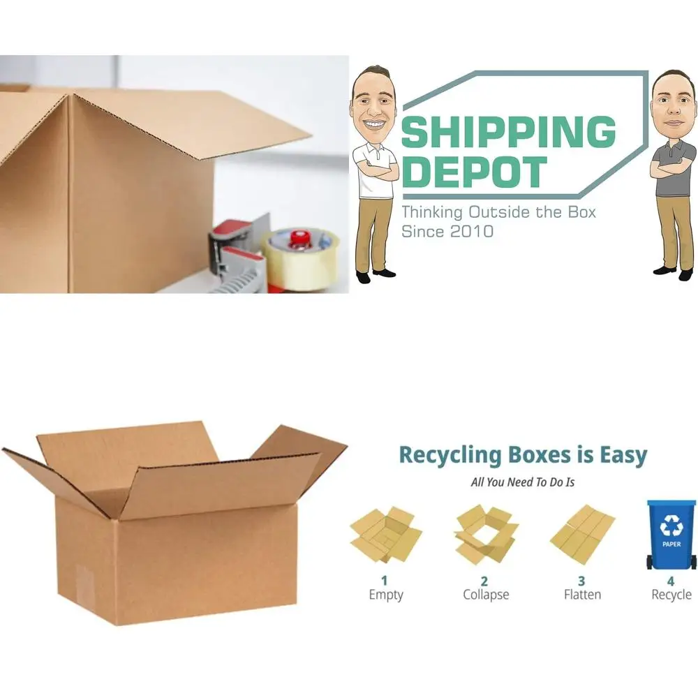 

100-Pack 8x6x4 Inch Corrugated Cardboard Boxes for Shipping, Packing, and Moving