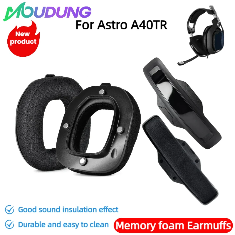 

MOUDUNG Replacement Earpads Suitable for Astro A40TR Headphone Premium Protein/Mesh /Flannel Ear Cushion Upgraded EarPad