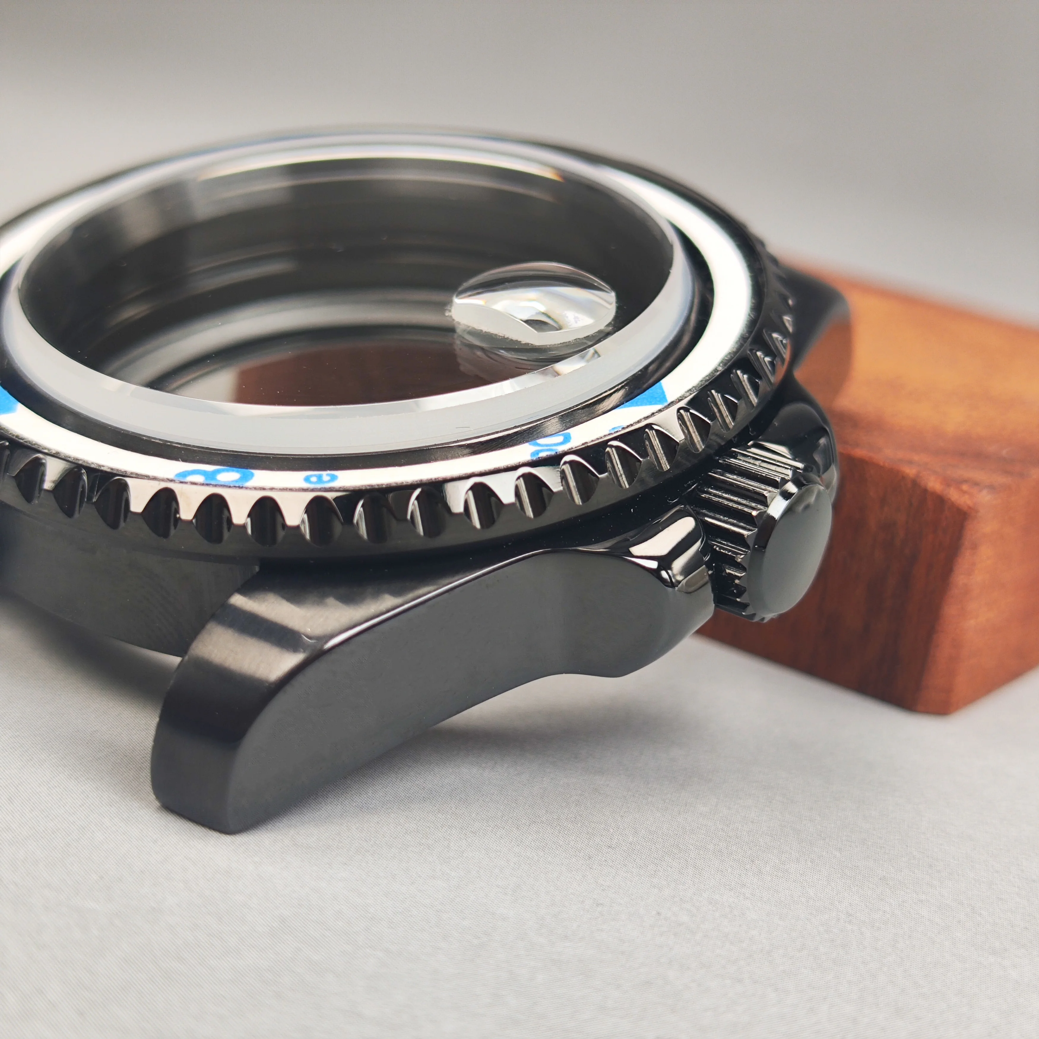 Корпус часов NH35 40 мм, черный ремешок, ширина сапфирового стекла, 120 кликов, водонепроницаемый корпус, подходит для NH34, NH35, NH36, механизм NH34, корпус часов