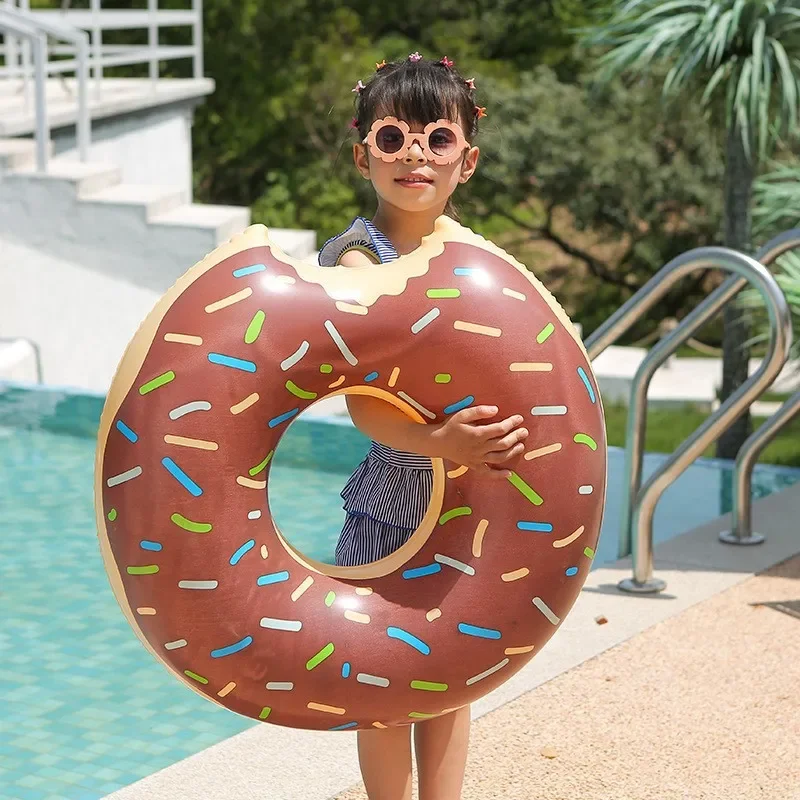 Jouets gonflables d'été, Simulation de beignets en forme d'anneau de natation, piscine en PVC, fête sur la plage, jouets d'eau, anneau flottant pour enfants et adultes