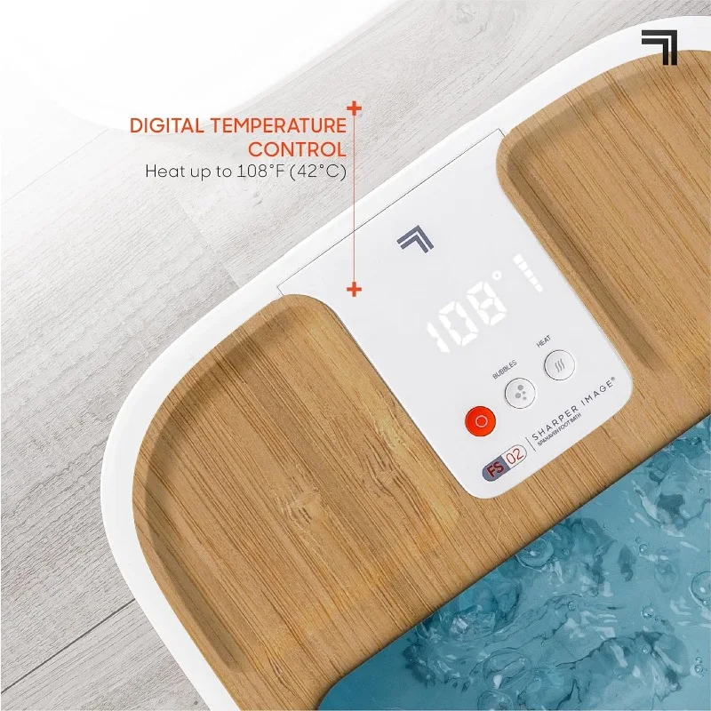 Sharper Image Spahaven Foot Bath Deluxe - Heat, Bubble Jets, Massage Rollers, Pumice Stone Foot Scrubber, Foot Soaking Tub