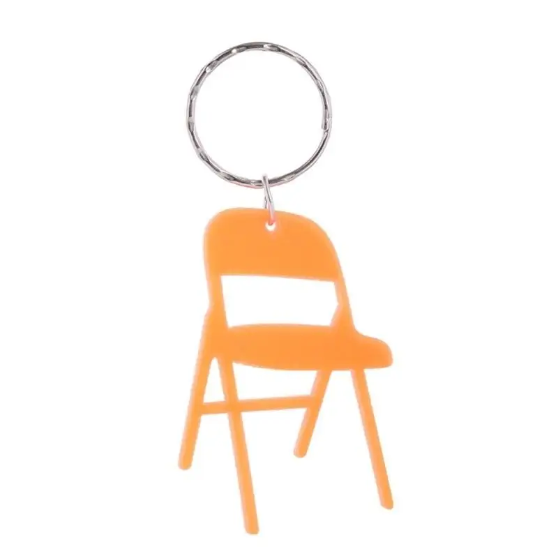 P9FE Acryl Mini Rückenlehne Stuhl Charm Schlüsselanhänger Klappstuhl Schlüsselanhänger Rucksack Charm – Detail 8