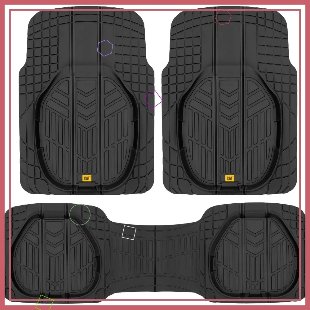 

Universal All-Weather Car Floor Mats, Deep Dish Waterproof Liners for Cars Trucks SUVs, Black
