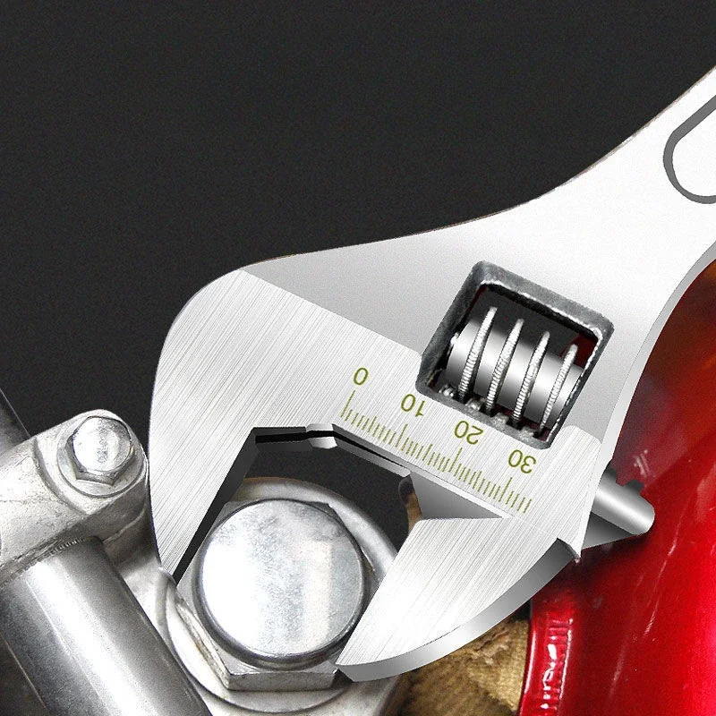 6/8/10/12inch Adjustable Wrench Large Opening Long Handle Universal Spanner CR-V Steel Hand Repair Tool for Mechanical Workshop