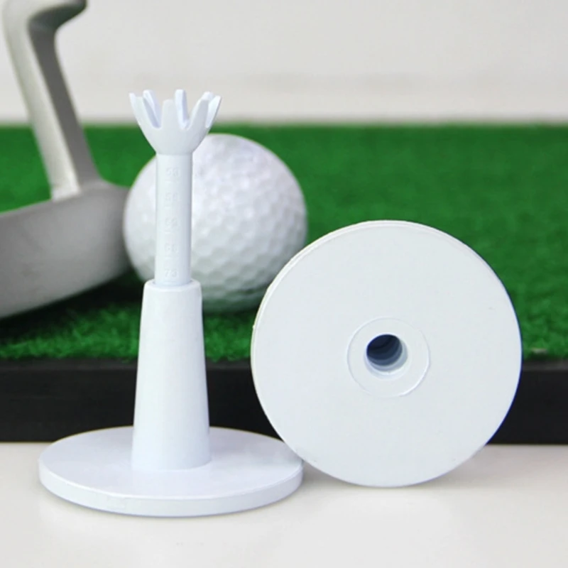 Golf Tees Rubber Materials White Unbreakable Designs Suitable For Golf Training and Practice, Adjustable in Height