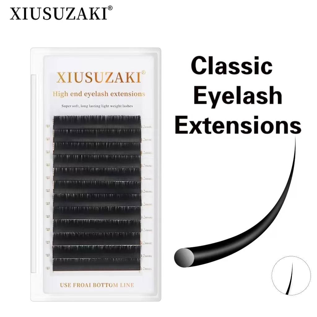 

XIUSUZAKI Classic Eyelash Extensions Matte Black Professional Volume Individual False Eyelashes Suppliers Makeup Cilios Beauty