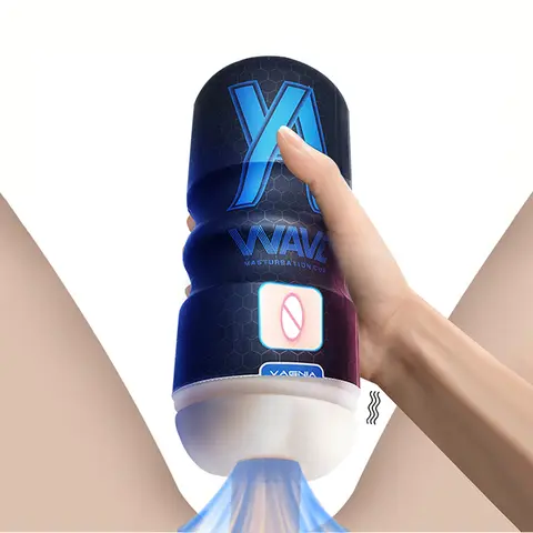 WAVE Powerful Sucking Masturbation Cup Realistic Anal Vagina Pocket Pussyy Blowjob Massager Male Masturbator sexx Toys for Men 18