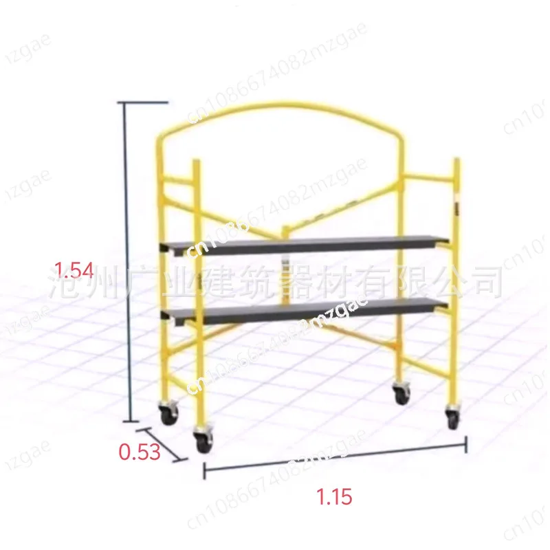 منصة رفع سقالة مجلفنة قابلة للطي من Hot Dip محمولة مع سقالة سميكة بعجلات