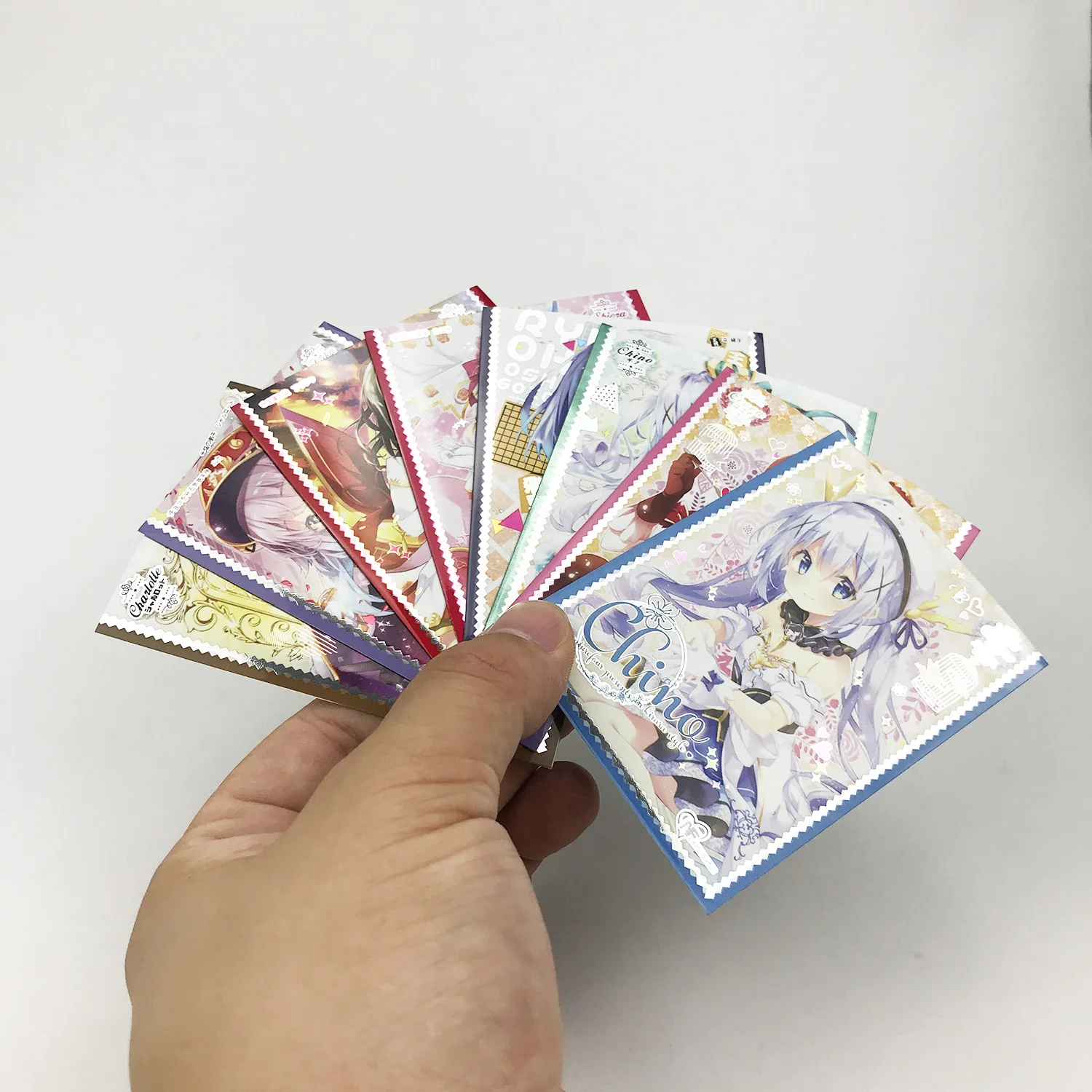 60PCS/BAG Anime TCG Card Sleeves 66x91mm Game Cards Protector Cards Shield Charlotte Card Cover Silver Foil Sleeves for PKM/MGT