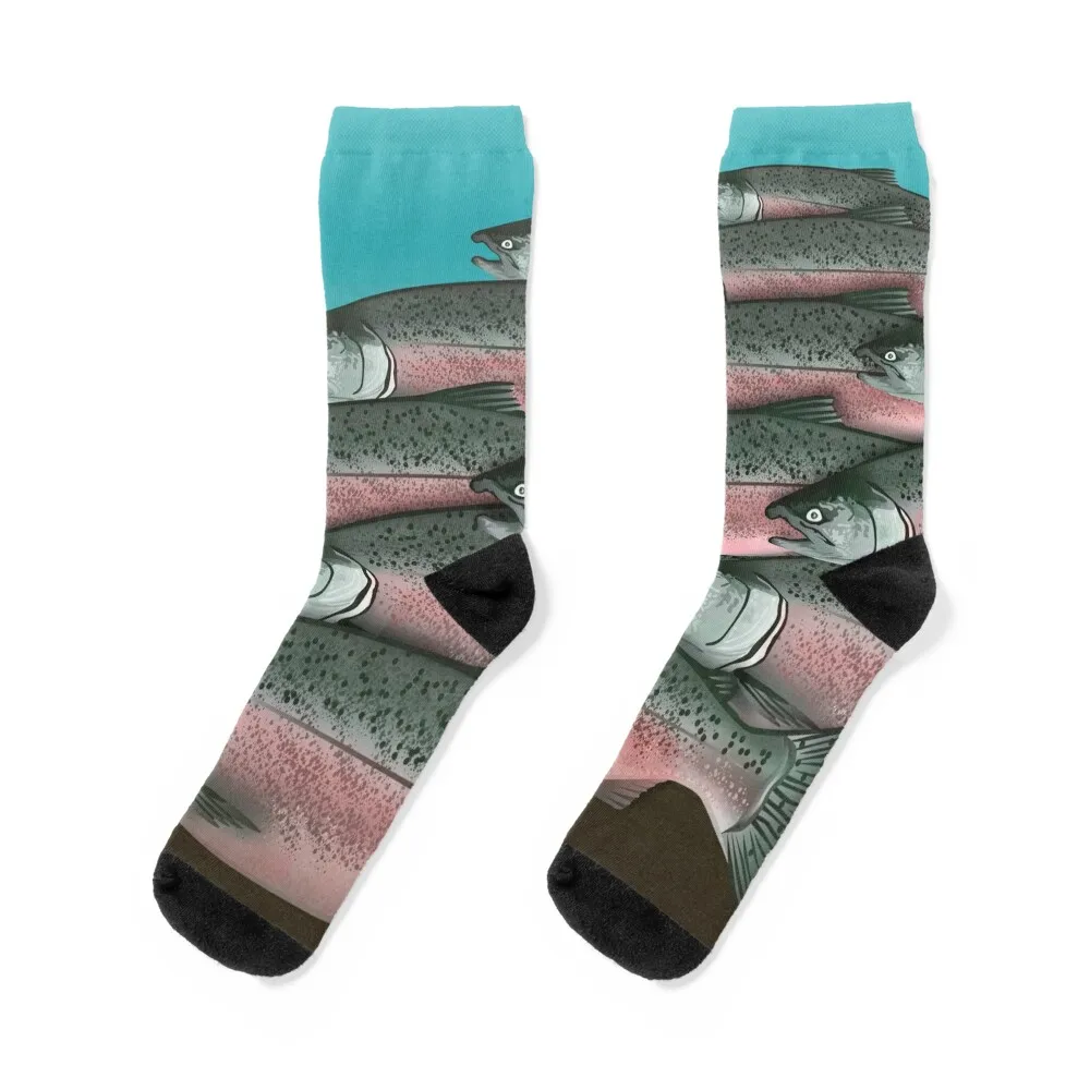 Alaska Coho Silver Salmon School Socks