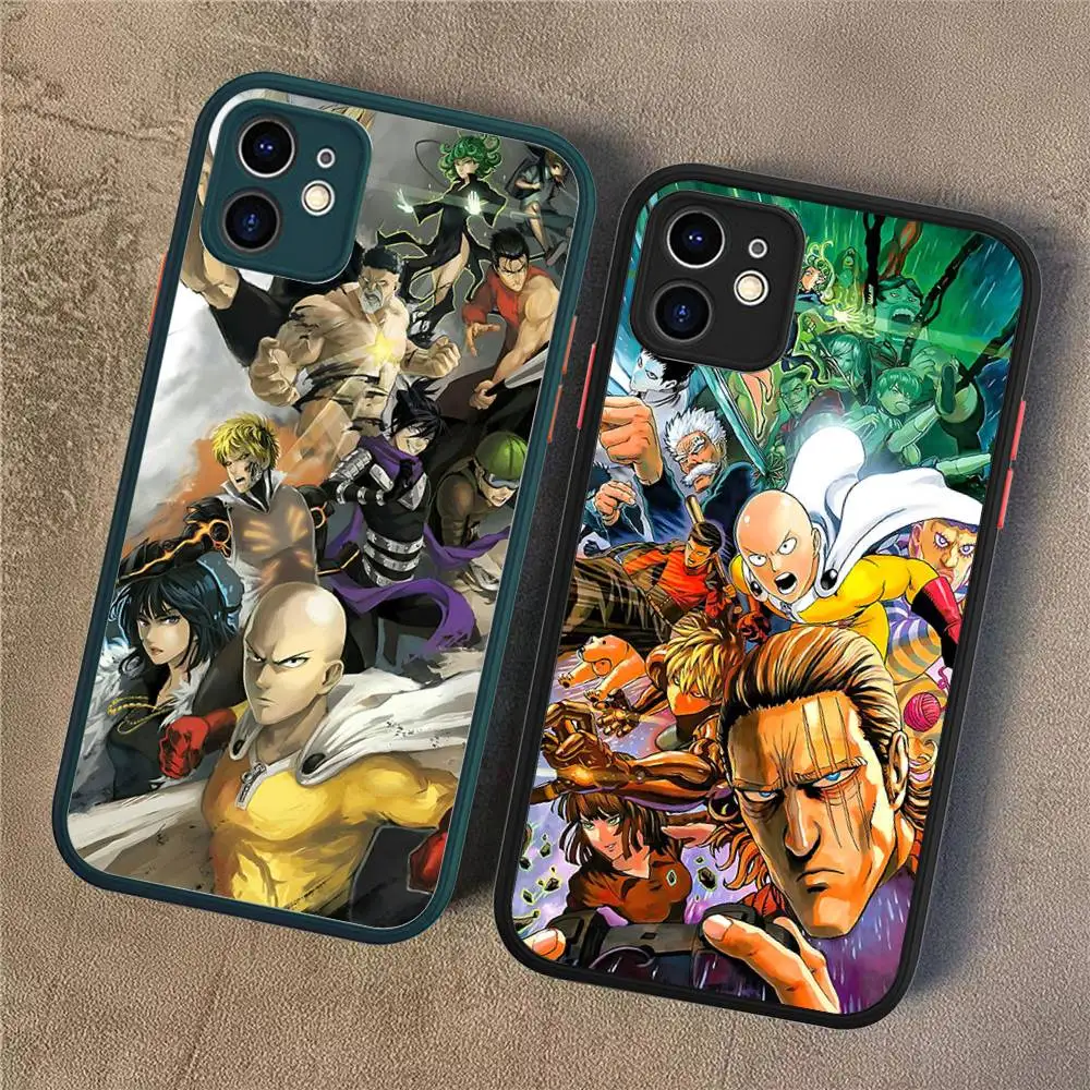 O-One P-Punch Man Matte Protective Case For IPhone 16 15 14 13 12 11 Pro Max X XS MAX Protection Case
