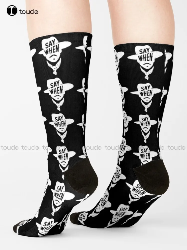 

Doc Holliday Say When Socks Girl Socks Personalized Custom 360° Digital Print Gift Harajuku Unisex Adult Teen Youth Socks Retro