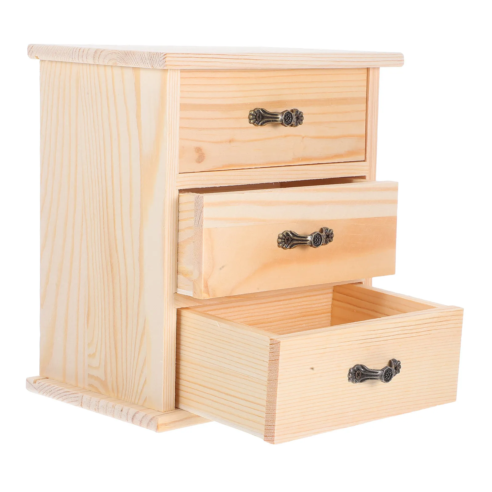 

Деревянный миниатюрный шкафчик с ящиками, трехъярусная миниатюрная мебельная модель для декора дома, миниатюрный книжный шкаф-витрина, украшения