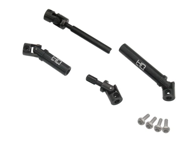 HR SXTF37M01 Steel Center Driveshaft L+Med U-Joint for SCX24 JLU/C10/Gladiator (1 set, Med shaft NOT for Deadbolt)